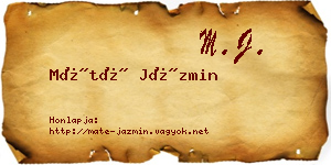 Máté Jázmin névjegykártya